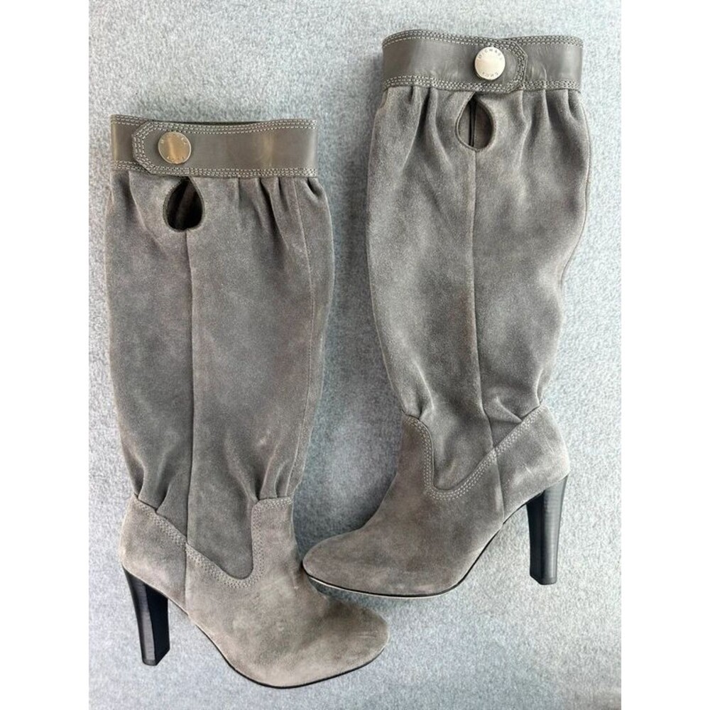 Michael Kors MK Grey Genuine Leather Slouchy Tall Boots Womens 6.5